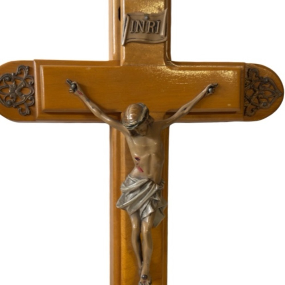 Vintage Last Rites Sick Call Ornate Wood Crucifix Kit - Picture 5 of 6
